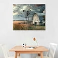thumbnail image 2 of COMIO Farmhouse Old Barn Canvas Wall Art, Farmhouse Pictures Wall Decor, Vintage Barn and Windmill Pictures Canvas Wall Art, Rustic Wall Art for Country Room Decor, Farmhouse Style Wall Decor, 2 of 6