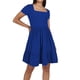 thumbnail image 1 of Vestido de playa con cuello cuadrado para mujer: corte A plisado, cuello cuadrado, ligero, informal/vacaciones, tejido transpirable., 1 of 4