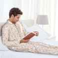 thumbnail image 6 of Naloa Cute Rabbit Men’s Pajamas Set - Long Sleeve Button Down Sleep Shirt and Pajama Bottoms Sleepwear Set-X-Large, 6 of 7