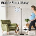 thumbnail image 4 of Arc Floor Lamp with Adjustable Lampshade Blue Cowboy Boots Floral Soft Watercolor Style Standing Lamp 3 Color Temperatures Dimmable Tall Pole Lamp with Foot Switch for Bedroom, 4 of 8