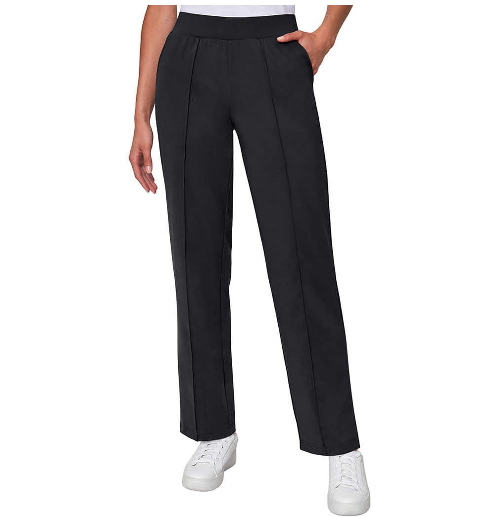 Mondetta Women's Pintuck Straight Leg Pant (Black, XL)