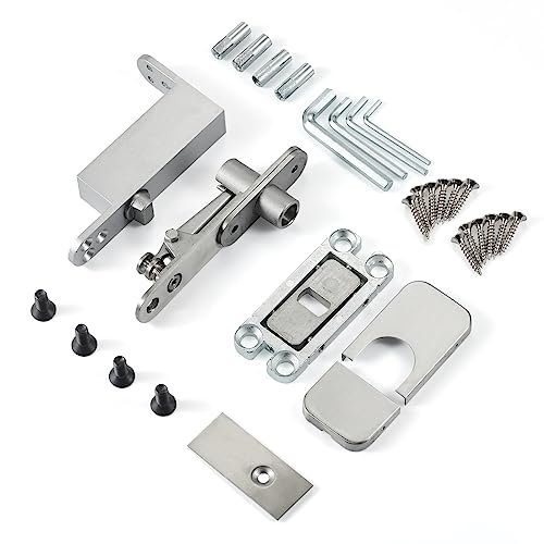Ranbo Commercial/Home Self Closing Door Pivot Hinges Heavy Duty Hidden Hinges for Wood Doors 360 Degree Shaft Stainless Steel Invisible Pivot Hinge System (2 Way Adjustable)