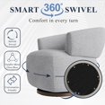 thumbnail image 3 of RoyalCraft Swivel Accent Chair, Fully Assembled Round Barrel Chairs, Oversized Upholstered Armchair with 360-Degree Base, Modern Club Chair for Living Room, Bedroom, Office, Grey, 3 of 7
