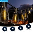 thumbnail image 3 of PHOPOLLO ST38 Outside String Lights, 50FT,12+1 Edison Bulbs Shatterproof,2700K Warm Lighting for Garden Camping Patio Porch Backyard Deck Balcony, 3 of 7
