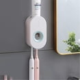 thumbnail image 2 of 2 In 1 Toothbrush Holder Toothpaste Dispenser Wall Mounted Hands-free, 2 of 5