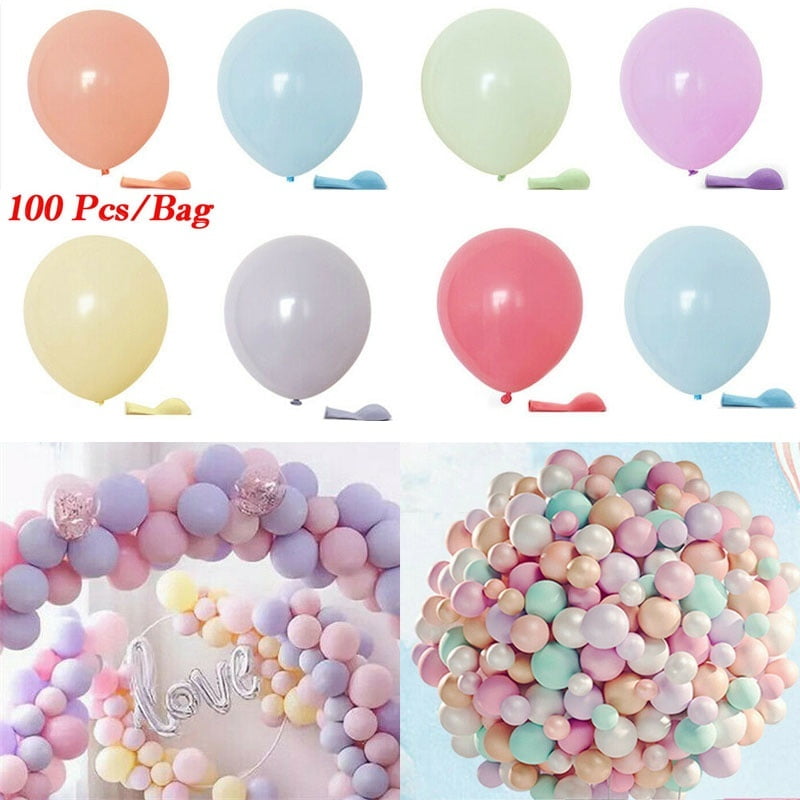 Pack of 100 Pastel Latex Balloons Macaron Candy Mixed Colored Party 12'' Balloon 