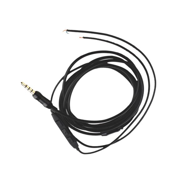 TABLETREANDS 1Ud Cable Semiacabado Para Auriculares Negro Con Control De Volumen Y Antienredos