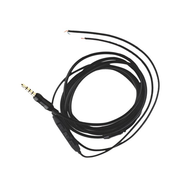 TABLETREANDS 1Ud Cable Semiacabado Para Auriculares Negro Con Control De Volumen Y Antienredos
