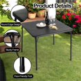 thumbnail image 3 of Pemberly Row Table Pliante Carrée Noire avec Cadre Métallique Robuste Rangement Facile, 3 of 6