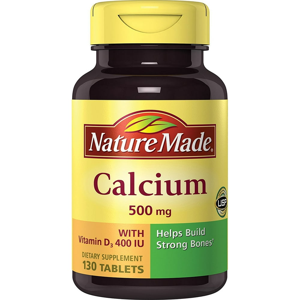 Nature Made Calcium (Carbonate) 500 mg w. Vitamin D3 400 IU Tablets 130 Ct
