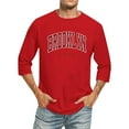 thumbnail image 1 of T-shirts pour Hommes Manches 3/4 Col Rond Confortable Couleur Graduée Ajusté Rouge Classique Automne Taille TTG, 1 of 4