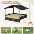 thumbnail image 7 of Yaheetech Outdoor Rattan Dog House with Canopy and Foam Cushion, Brown/Khaki, 7 of 7