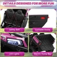 thumbnail image 3 of Wisairt 24V Kids Golf Cart, 4WD 2-Seater Electric Ride On Car for Big Kids, 4×200W Motors, Ages 3-8, Remote Control, Detachable Awning, Electric Dump Bed & Shovel, Pink, 3 of 12