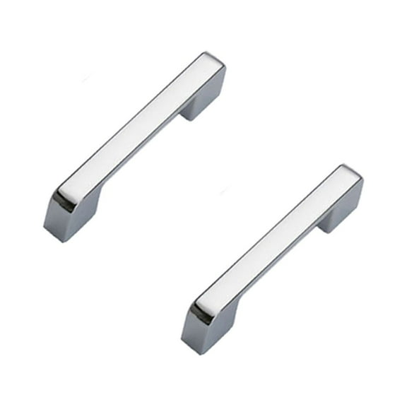BE-TOOL 2 Pack Square Cabinet Pull Handle, 96mm/3.77" Hole Centers Dresser Drawer Pulls, Kitchen Cabinet Handle Pull Hardware Silver