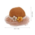 thumbnail image 4 of Sombrero de paja de verano para niños: sombrero para el sol para niña con decoración de flores de encaje, gorra de playa de ala ancha para vacaciones de niña, actividades al aire libre y viajes., 4 of 5
