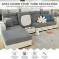 thumbnail image 4 of Universal Sofa Cover, Anti-Slip L Shape Sectional Couch Slipcover, Stretch Couch Cushion Chaise Cover (Gray, Large Double Seat Cover), 4 of 9