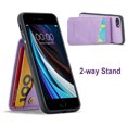 thumbnail image 3 of ELEHOLD for iPhone SE 2022 2020 / iPhone 7/ iPhone 8 Leather Wallet Case with Card Slots Magnetic Button Kickstand Function Full Body Protective Shockproof Cover,Purple, 3 of 7