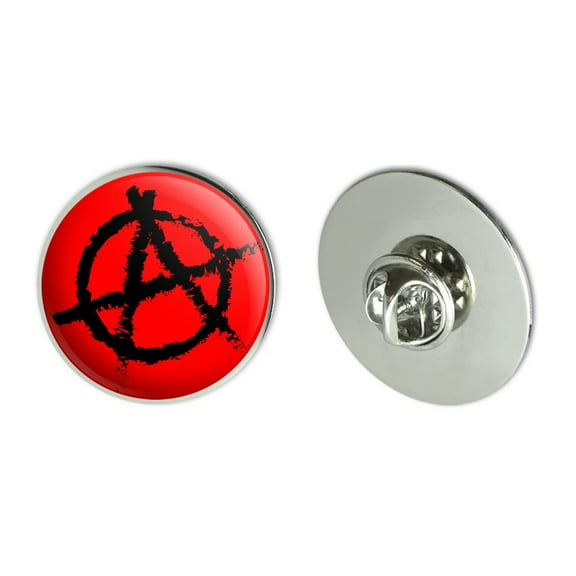 Anarchy Symbol Red Metal 1.1" Tie Tack Hat Lapel Pin Pinback