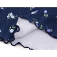 thumbnail image 6 of Cooltree Crewneck T-Shirt for Girls - Navy Blue Soft Ditsy Floral Pointelle Long Sleeve Pullover Stylish Tops Size 10, 6 of 7