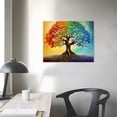 thumbnail image 3 of COMIO Tree Of Life Wall Art Colorful Tree Pictures Wall Decor Graffiti Canvas Prints Framed Artwork Paintings Home Office Decorations for Bathroom Kitchen Bedroom Living Room, 3 of 4