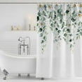 thumbnail image 4 of Spring Floral Waterproof Fabric Shower Curtain,Eucalyptus Leaves Watercolor Pastoral Waterproof Fabric Shower Curtain for Bathroom Curtains Bathtubs Shower Curtains with 12 Hooks Extra Long 72x96, 4 of 8