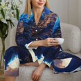 thumbnail image 6 of Naloa Moonlit Blue Wolf Pajamas for Women Set, Womens Pajama Sets, Lounge Sets for Women, 2pjs for Women-Large, 6 of 7