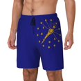 thumbnail image 5 of Mens Indiana Flag 2 in 1 Quick Dry Swim Trunks with Compression Liner Beach Shorts, 5 of 6