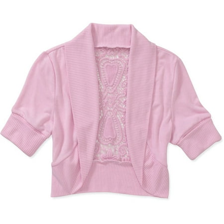 No Boundaries Juniors Shawl Collar Sweater Shrug With Crochet Back