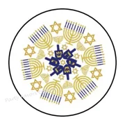 Menorahs Hanukkah Sticker Envelope Seals Labels Stickers Phone Decal Water Bottle Stickers Car Decals, Laptop Sticker
