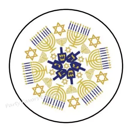Menorahs Hanukkah Sticker Envelope Seals Labels Stickers Phone Decal Water Bottle Stickers Car Decals, Laptop Sticker