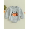 thumbnail image 2 of Bagilaanoe Newborn Baby Girl Boy Halloween Romper Sweatshirt Long Sleeve Bodysuits Pumpkin Print Pullover 3M 6M 12M 18M Infant Casual Tee Tops, 2 of 9