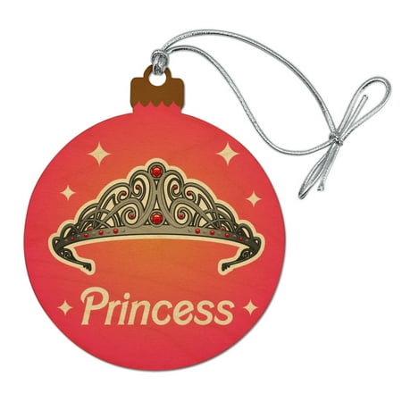 Princess Crown Tiara Pink Background Wood Christmas Tree Holiday