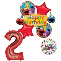 Sesame Street Elmo and Friends 2nd Birthday Supplies Decorations Polka Dots Balloon Set