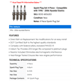 thumbnail image 2 of Spark Plug Set 4 Piece - Compatible with 1996 - 2006 Hyundai Elantra 1997 1998 1999 2000 2001 2002 2003 2004 2005, 2 of 2