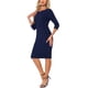 thumbnail image 4 of INSPIRE CHIC Vestido Vintage para Mujeres de Manga 3/4 para Trabajar Vestidos Sheath XS Azul Oscuro, 4 of 6