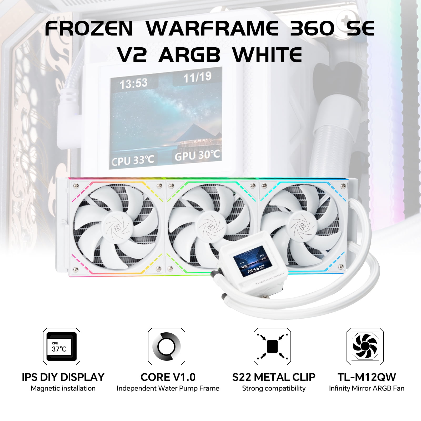 Thermalright FW360 SE ARGB V2 White CPU Liquid Cooler- 2000RPM