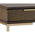 thumbnail image 6 of Maklaine 59" Contemporary Wood Desk with 3 Drawers in Brushed Gold and Brown, 6 of 11