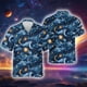 thumbnail image 5 of Camisa hawaiana con estampado 3D de estrellas abstractas y luna para hombre y mujer, blusa hawaiana de manga corta con solapa y estampado de planetas espaciales de estilo Harajuku, 5 of 5