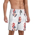 thumbnail image 2 of Kdxio Sea Horse And Corals1 Print Mens Sleep Shorts Bottoms Soft Comfy Pajama Wear Pants with Drawstring Pockets, 2 of 5