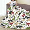 thumbnail image 6 of Pofeuu Dinosaur Print Ultra-Soft Micro Fleece Blanket,for Bed Or Sofa,All Season Throw Blankets Flannel Blanket-50"x40", 6 of 7