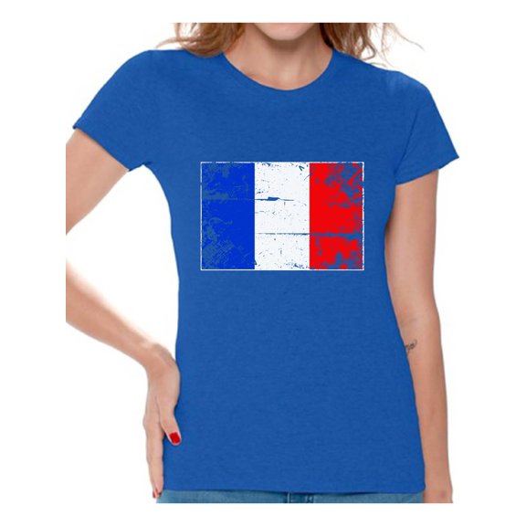 Awkward Styles France Flag Shirt for Women French Soccer 2018 Tshirt Gifts from France Flag of France French Women France Shirts for Women France 2018 Tshirt French Gifts for Her French Flag Shirt