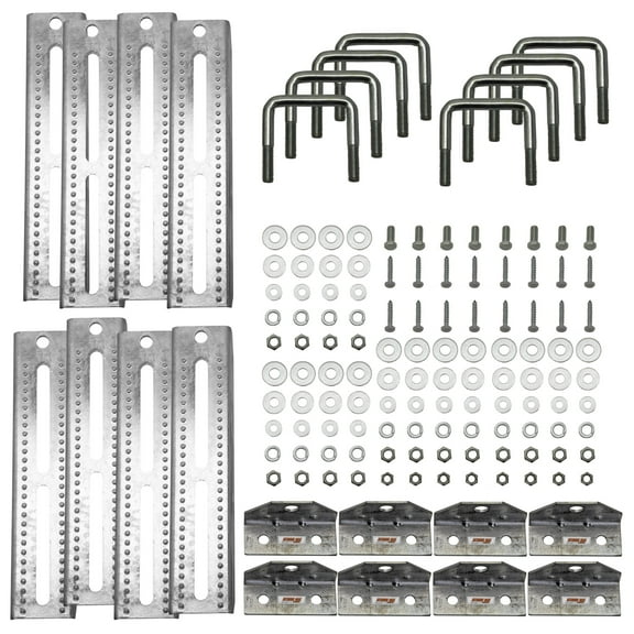 Extreme Max 3006.7069 12" Galvanized Swivel-Top Bunk Bracket with Hardware for 1.5" x 3" Trailer - 8-Pack