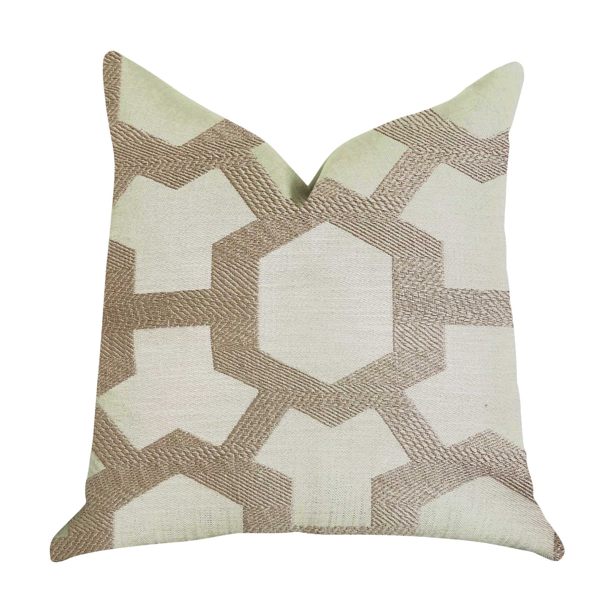Luxury Throw Pillow in Beige and Brown Tones 16in x 16in