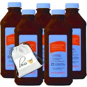 (5) Hydrogen Peroxide Topical Antiseptic Solution, 16oz Bottle Multipurpose Cleaning First Aid Disinfecting Agent Home Office Household Use & CUSTOM Storage Carrier