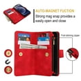 thumbnail image 4 of Allytechgroup for Apple iPhone 8 Plus/ 7 Plus Wallet Case with Cards Holder/ Zipper Pocket/ Crossbody Shoulder Strap/ Hand Wrist, RFID Blocking PU Leather Protective Drop Proof Case for Women Men,Red, 4 of 9