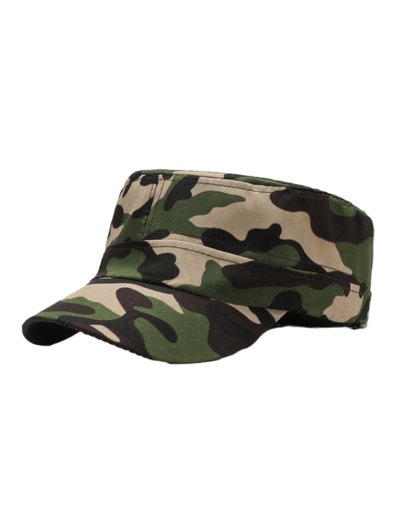 6PCS Camouflage Baseball Cap Unisex Lightweight Anti UV Sun Portable Summer Flat Hat Outdoor Training Hiking Sport Cap Adult Soldier Hat A