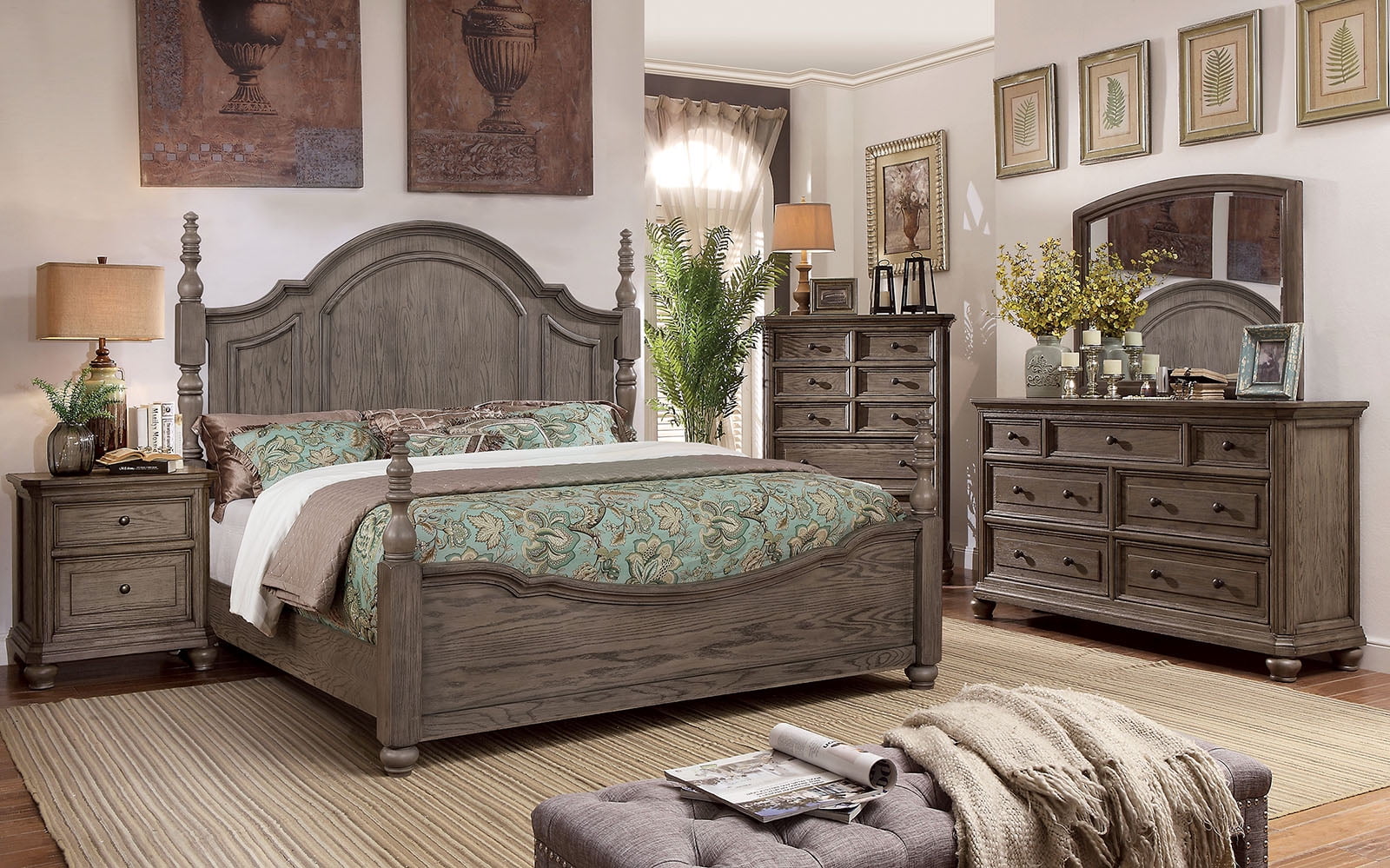 solid wood bedroom furniture gray