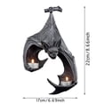 thumbnail image 2 of Fall Decor A Little Menorah With A Bat Wall Bat Wall Tealight Holder Wall Decor Sculpture Hanging Decor, 2 of 3