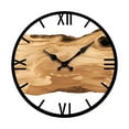 thumbnail image 3 of Luzkey Wall Clock Silent Wood Decor Wall Hanging Clock Non Ticking Rustic Country Artistic Tree Rings Pattern Suitable for Office Living Room Bedroom Kitchen brown Roman numerals, 3 of 8