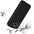 thumbnail image 3 of For iPhone 16 Pro Max 6.9 inch Magnetic Ring Circle Camera Cap KickStand Hybrid UV Paint Matte Finish Case - Black, 3 of 3